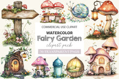 Magical Fairy Garden Clipart Bundle - CraftNest - Digital Crafting and Art