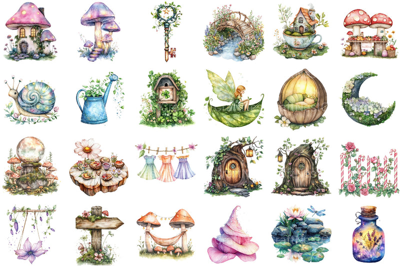 Magical Fairy Garden Clipart Bundle - CraftNest - Digital Crafting and Art