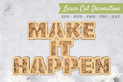 Make It Happen 3D Lasercut Decoration Clipart Bundle - CraftNest - Digital Crafting and Art
