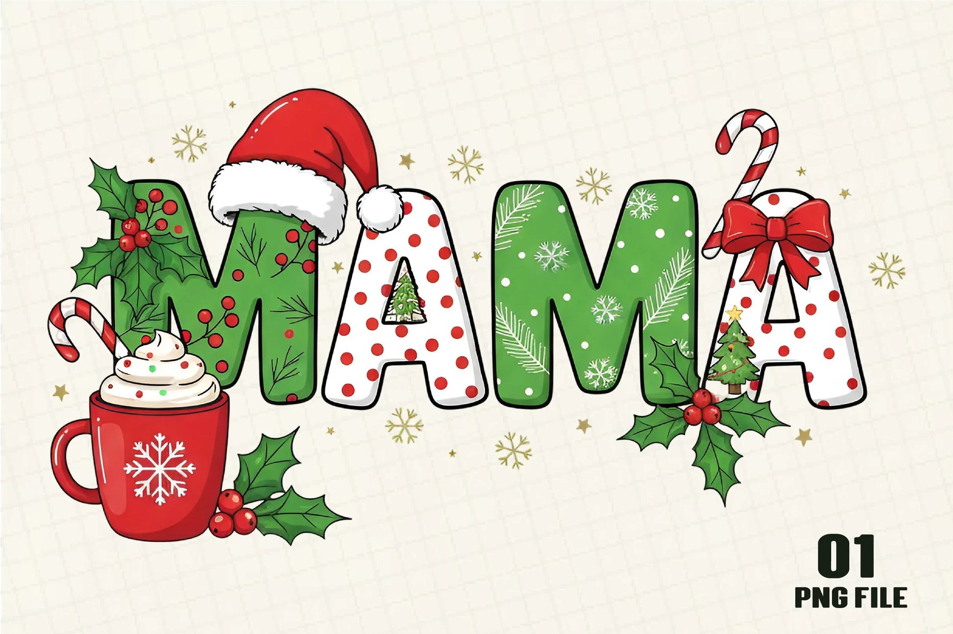 Mama Christmas Clipart Bundle - CraftNest - Digital Crafting and Art