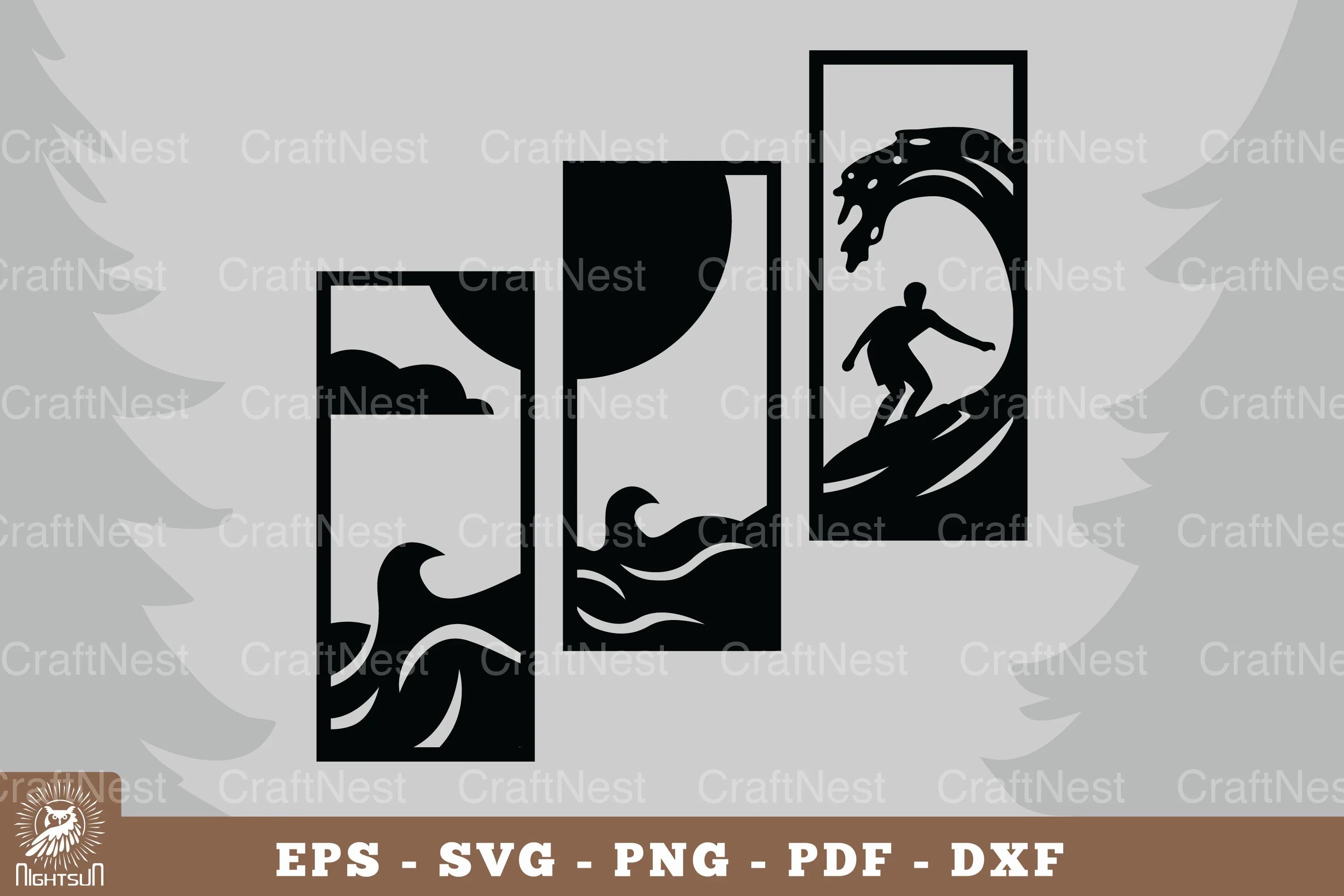Man Surfing Home Decor Clipart Bundle - CraftNest - Digital Crafting and Art