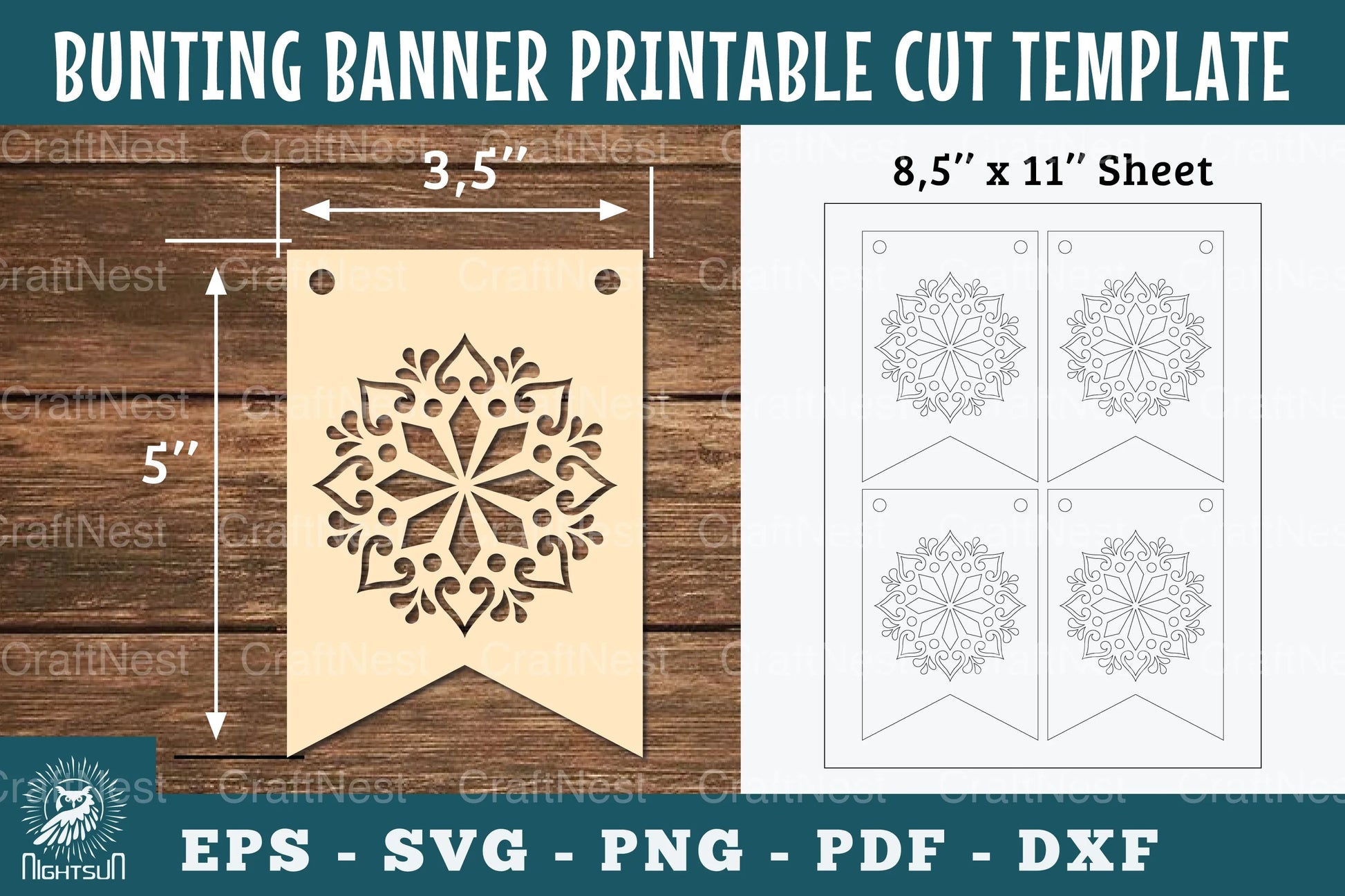 Mandala Bunting Banner Printable Clipart Bundle - CraftNest - Digital Crafting and Art