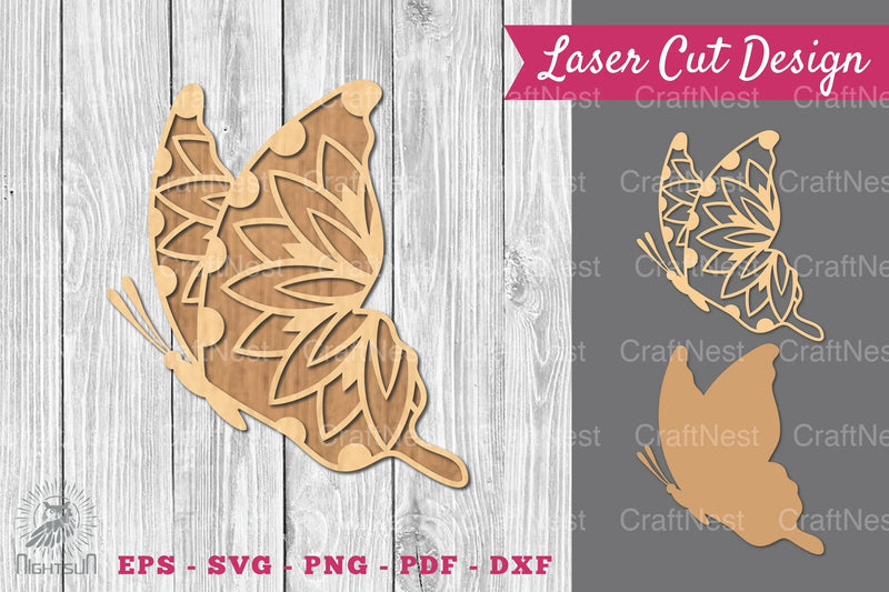Mandala Butterfly Laser Cut Decoration Clipart Bundle - CraftNest - Digital Crafting and Art