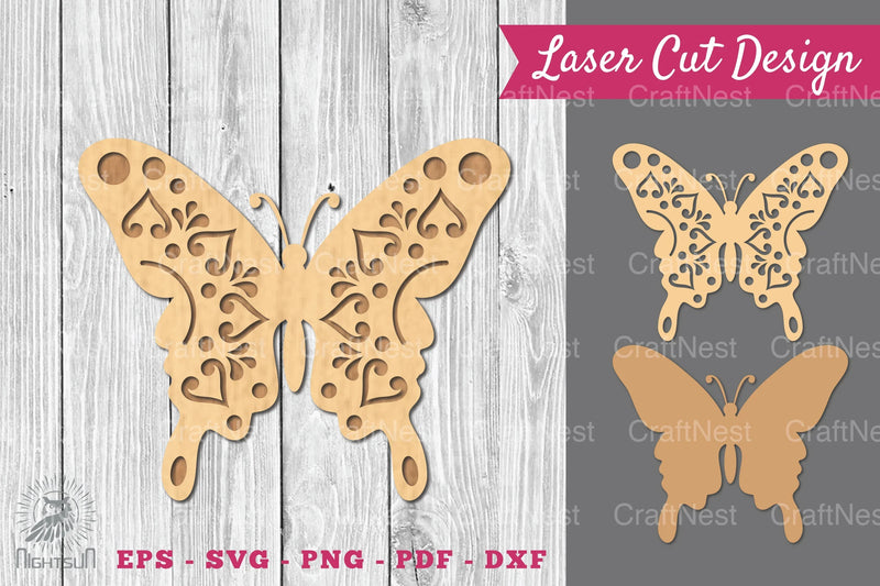 Mandala Butterfly Laser Cut Decoration Clipart Bundle - CraftNest - Digital Crafting and Art