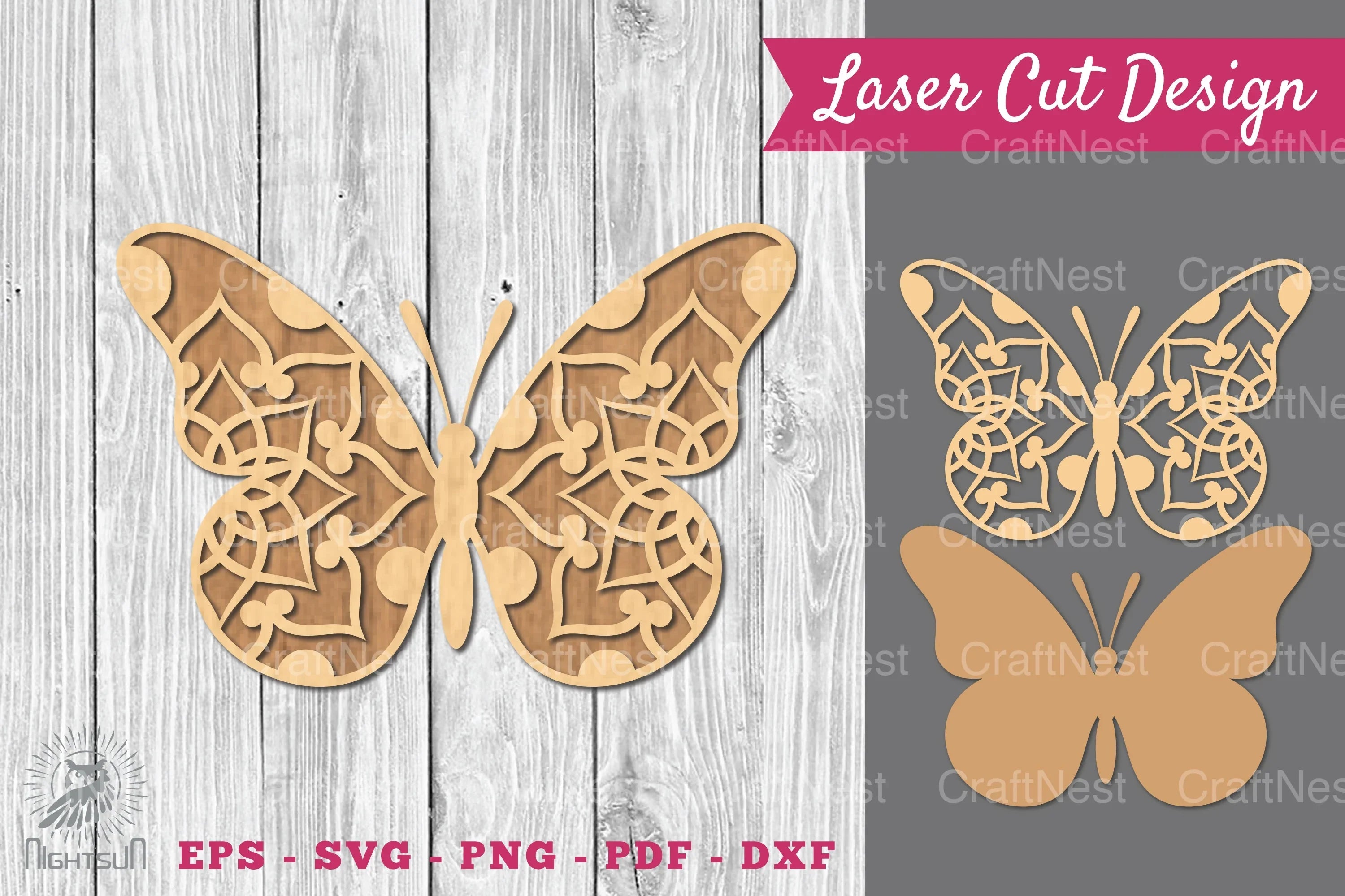 Mandala Butterfly Laser Cut Decoration Clipart Bundle - CraftNest - Digital Crafting and Art