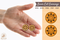 Mandala Earrings Laser Cut SVG Bundle - CraftNest - Digital Crafting and Art