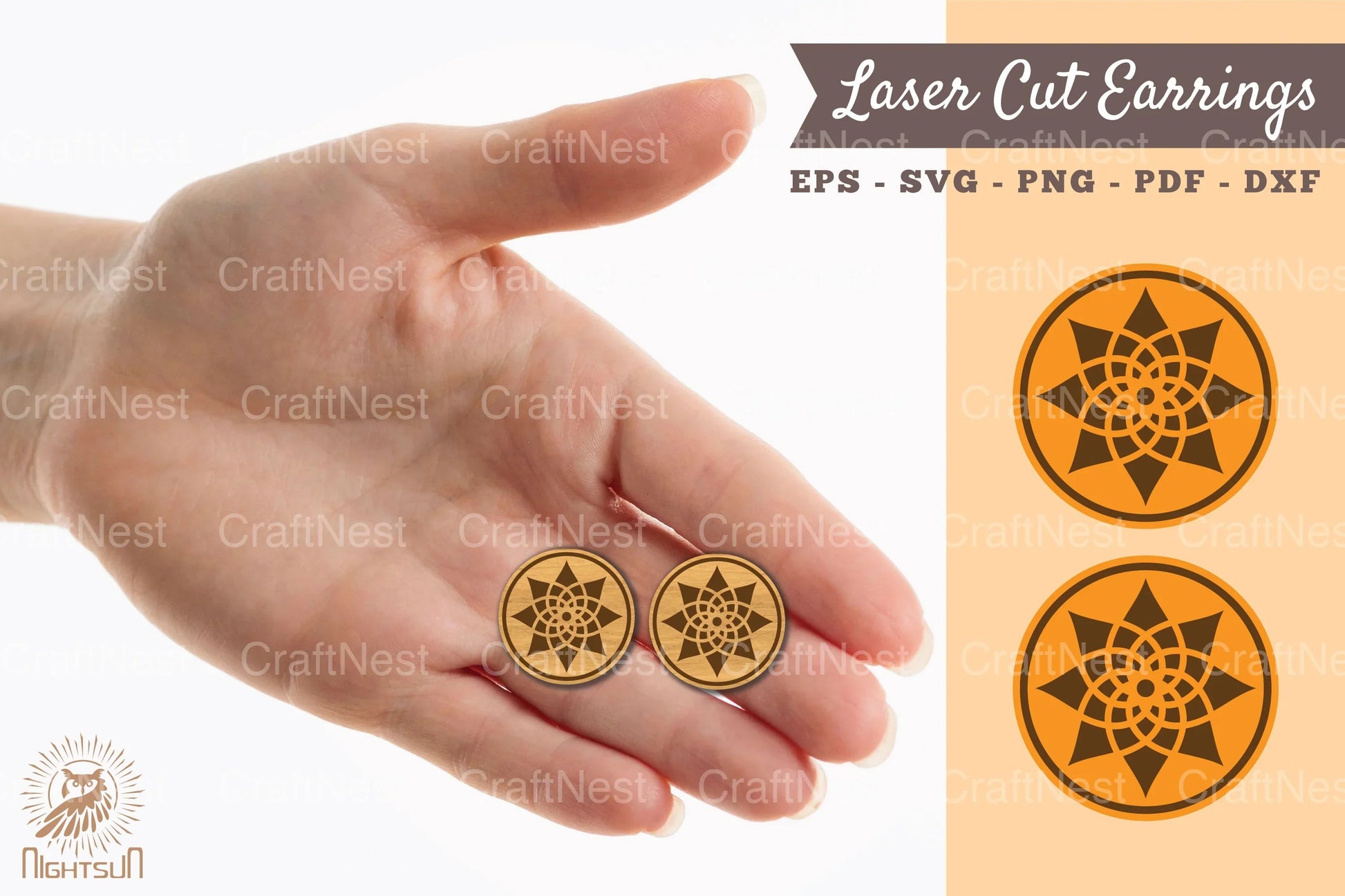 Mandala Earrings Laser Cut SVG Bundle - CraftNest - Digital Crafting and Art