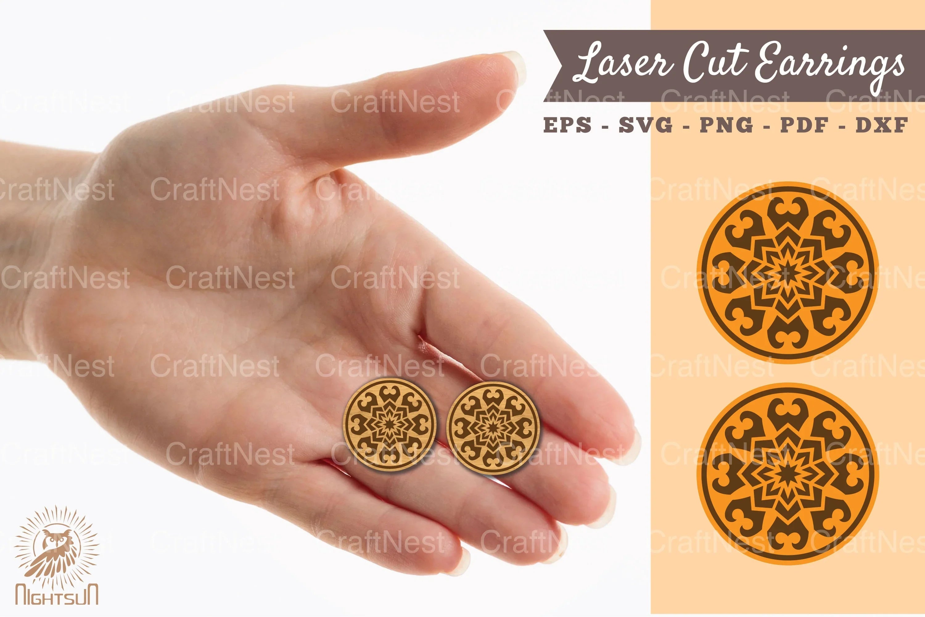 Mandala Earrings Laser Cut SVG Bundle - CraftNest - Digital Crafting and Art
