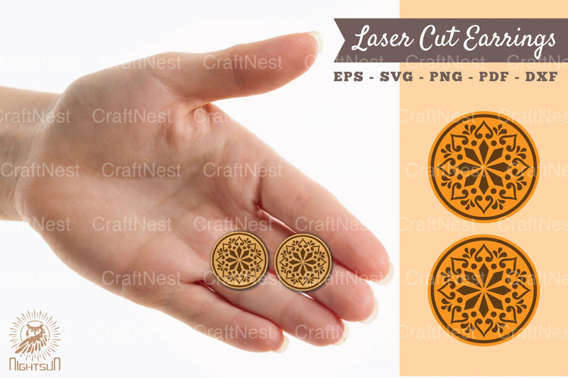 Mandala Earrings Laser Cut SVG Bundle - CraftNest - Digital Crafting and Art