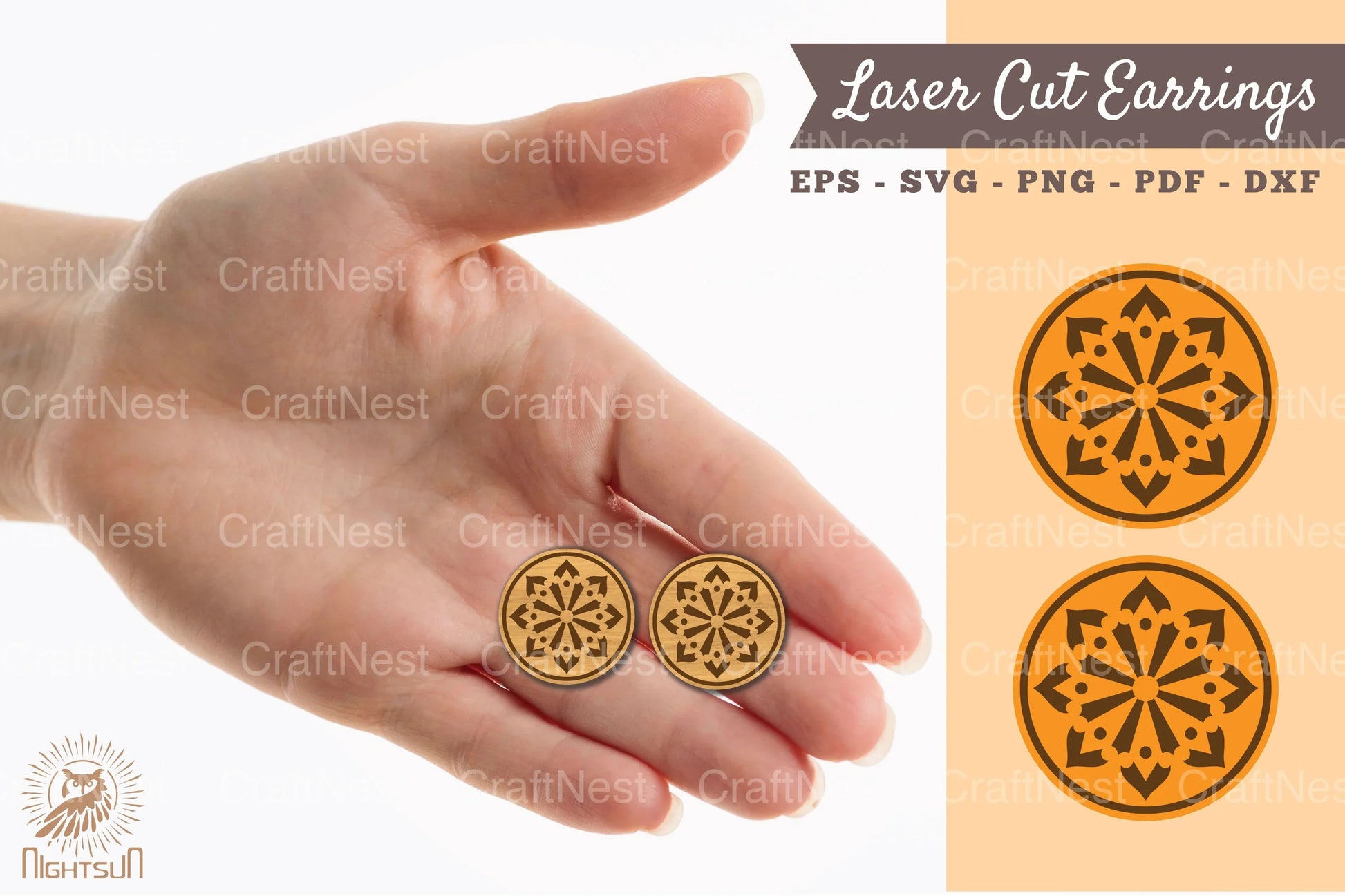 Mandala Earrings Laser Cut SVG Bundle - CraftNest - Digital Crafting and Art