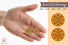 Mandala Earrings Laser Cut SVG Bundle - CraftNest - Digital Crafting and Art