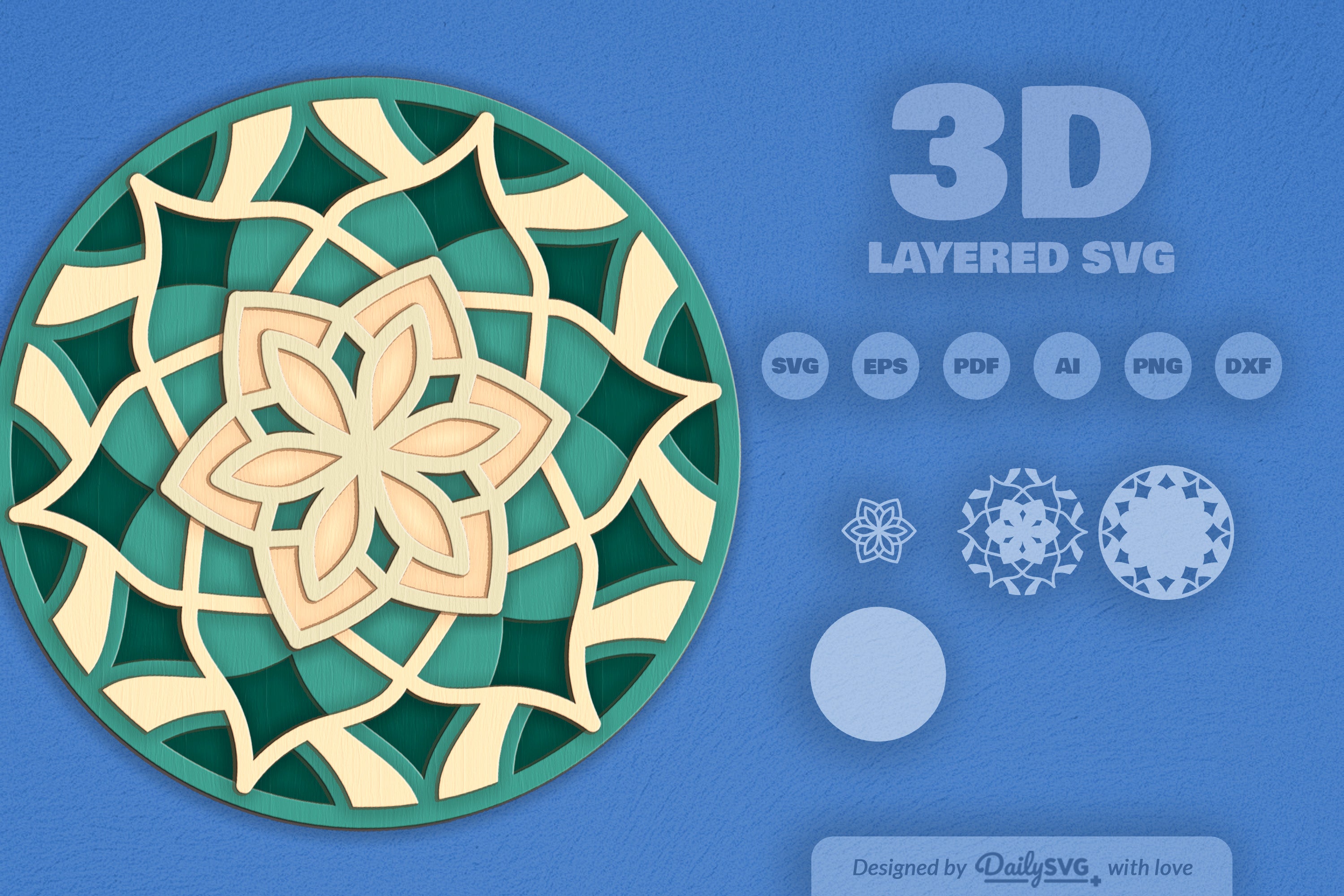 Mandala Flower Laser Cut SVG Bundle