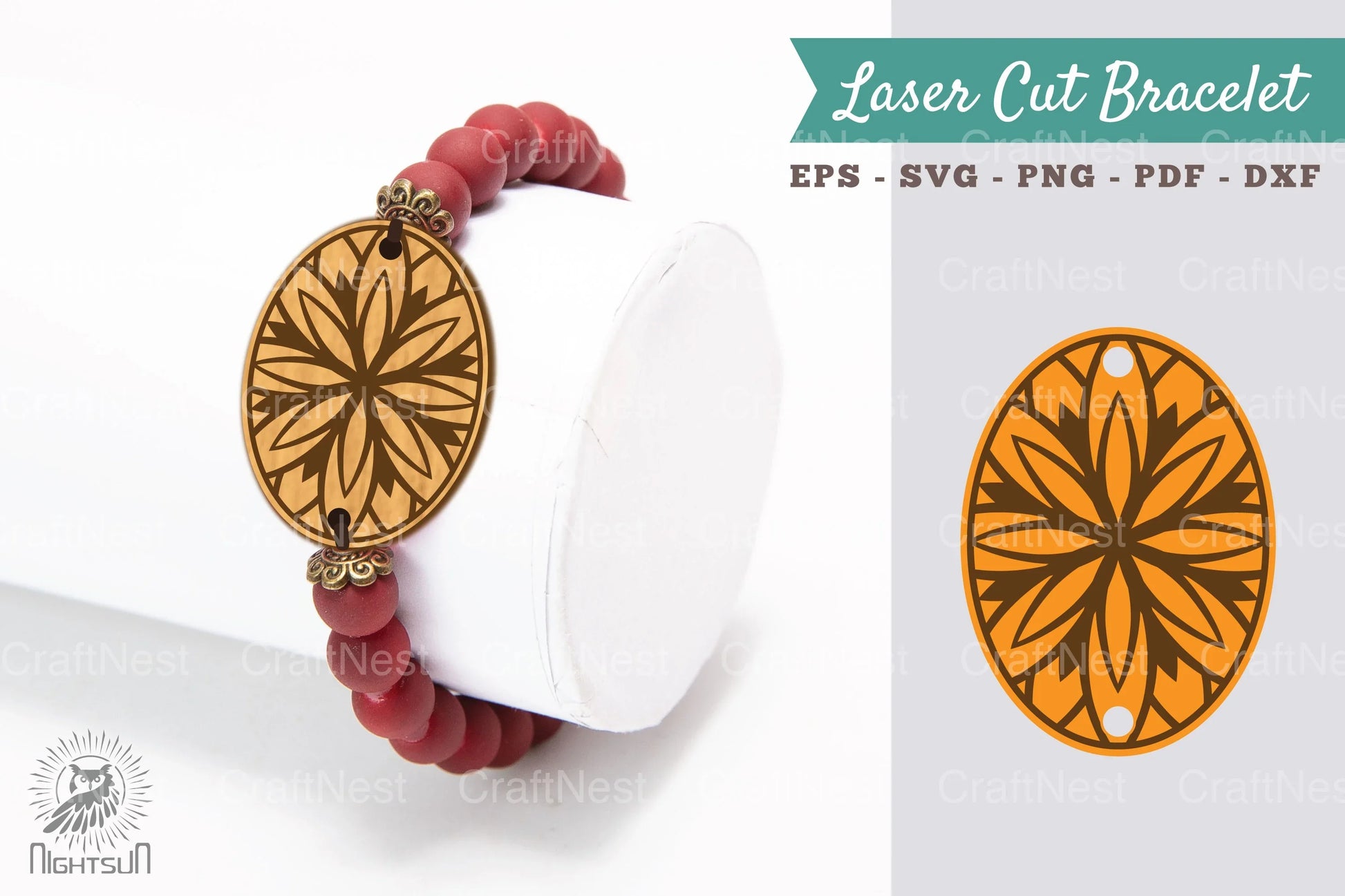 Mandala Laser Cut Bracelet SVG Bundle - CraftNest - Digital Crafting and Art