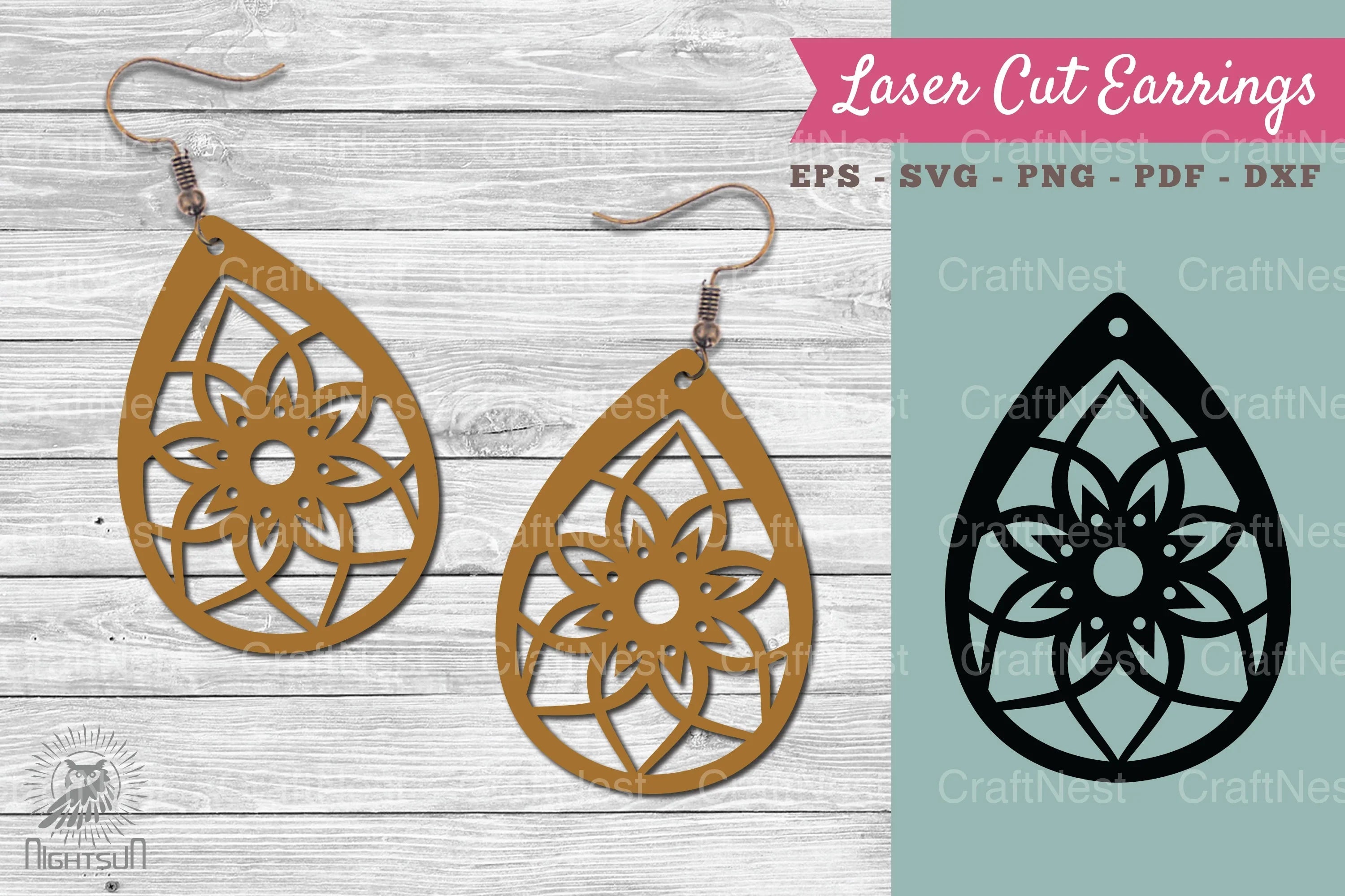 Mandala Laser Cut Earrings SVG Bundle - CraftNest - Digital Crafting and Art