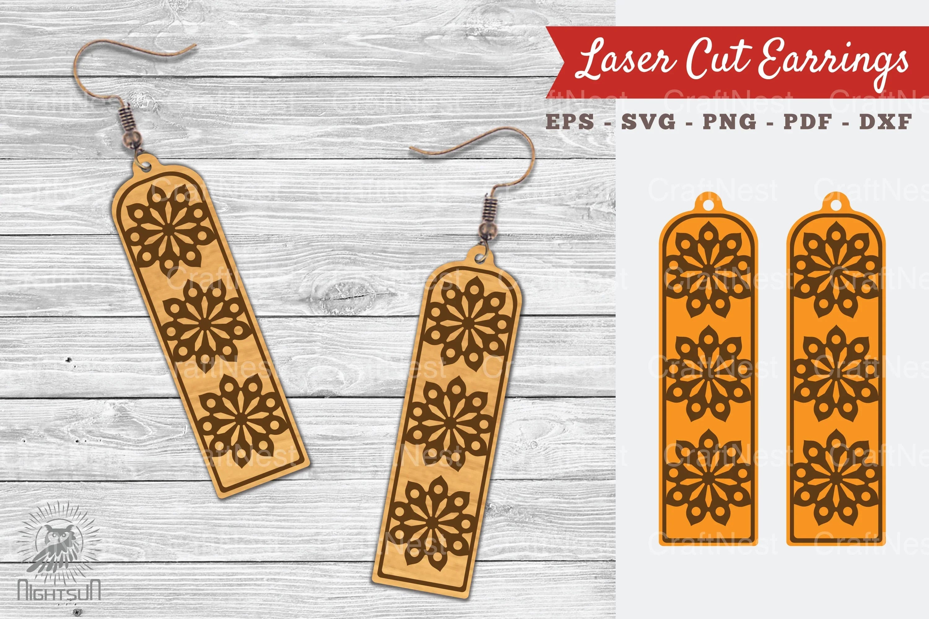 Mandala Laser Cut Earrings SVG Bundle - CraftNest - Digital Crafting and Art