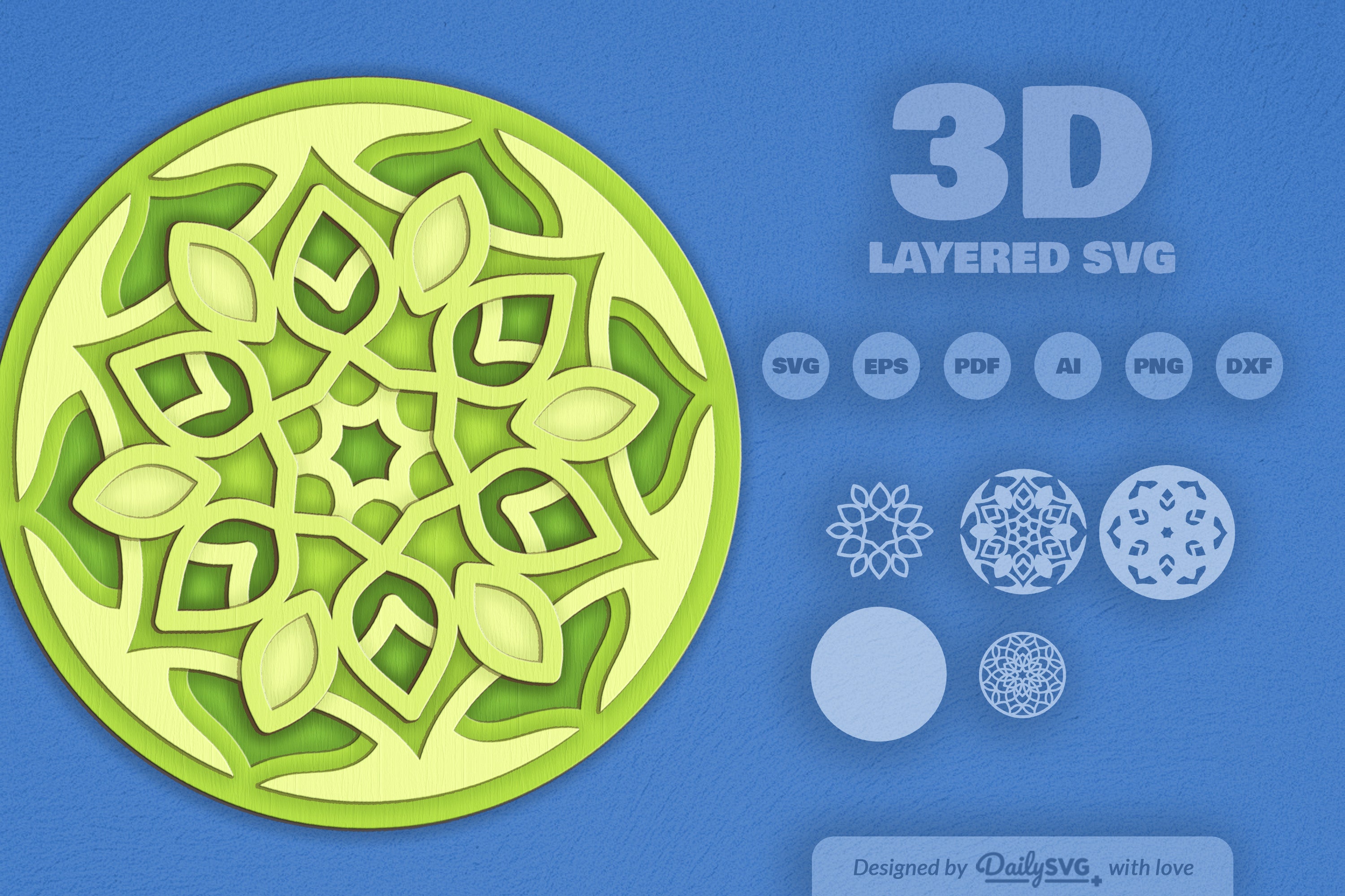 Mandala Leaves Laser Cut SVG Bundle