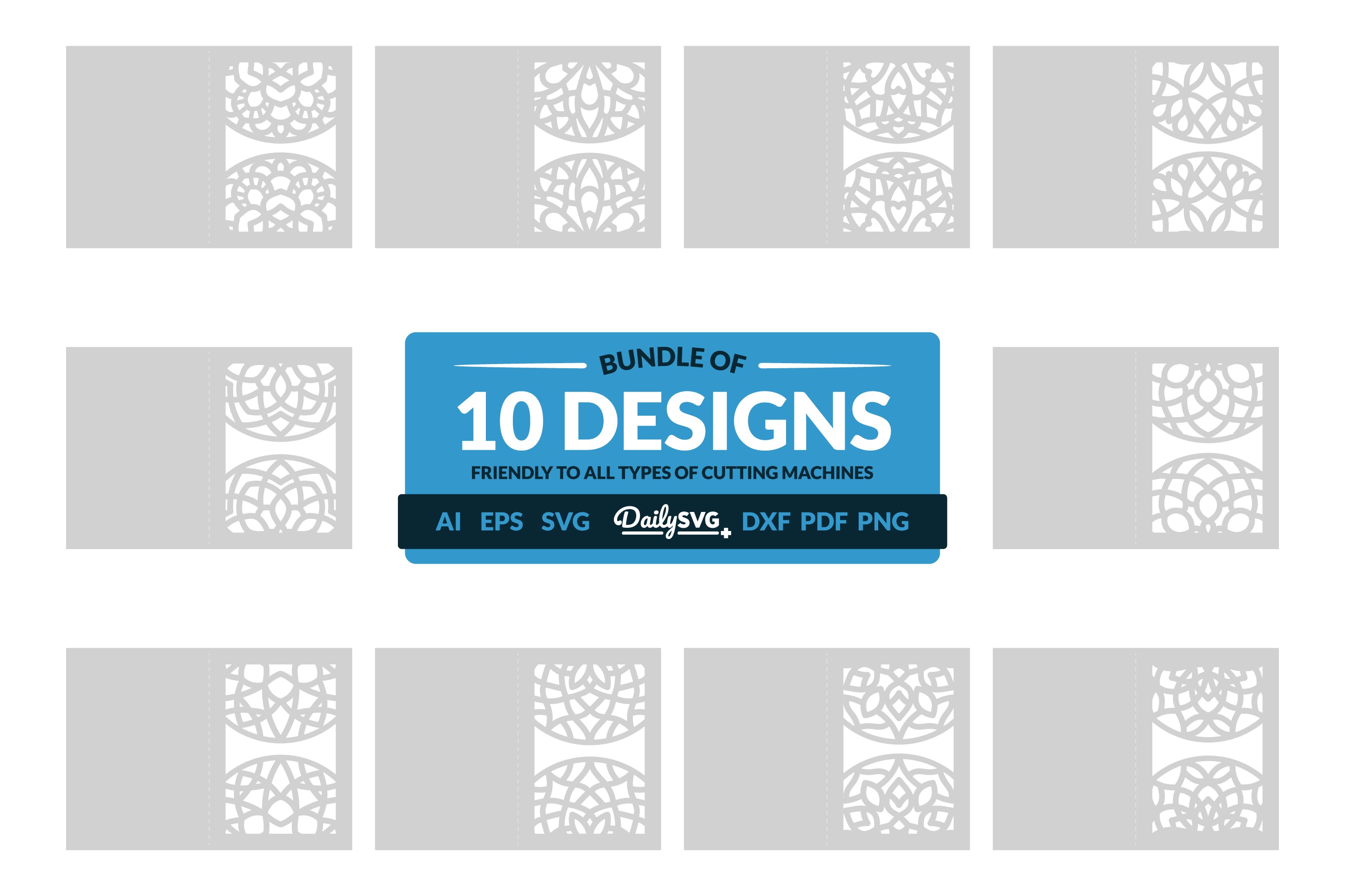 Daily Mandala Mirror Greeting Card Papercut Clipart