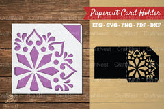 Mandala Papercut Card Holder SVG Bundle - CraftNest - Digital Crafting and Art