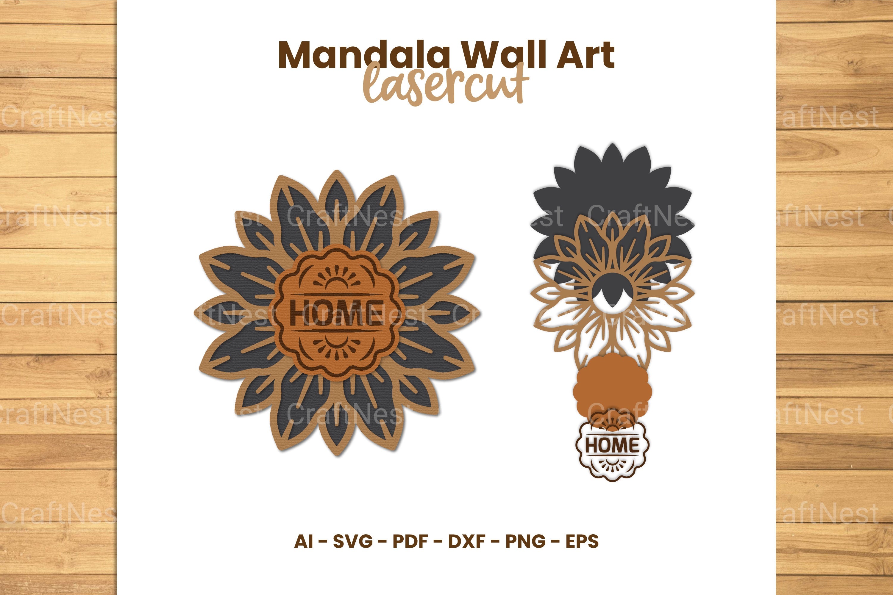 Mandala Wall Art Lasercut SVG Clipart Bundle