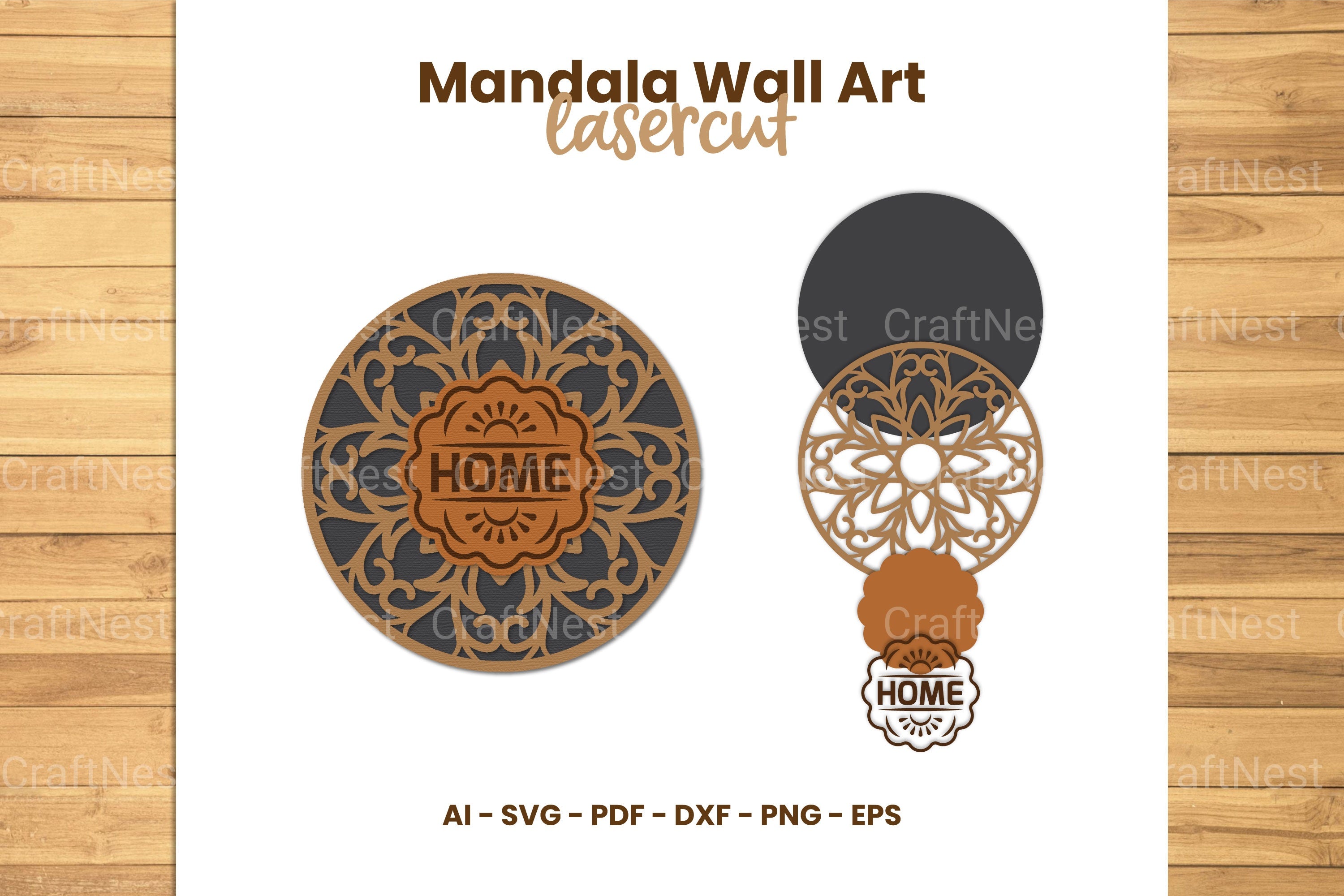 Mandala Wall Art Lasercut SVG Bundle - Clipart Collection
