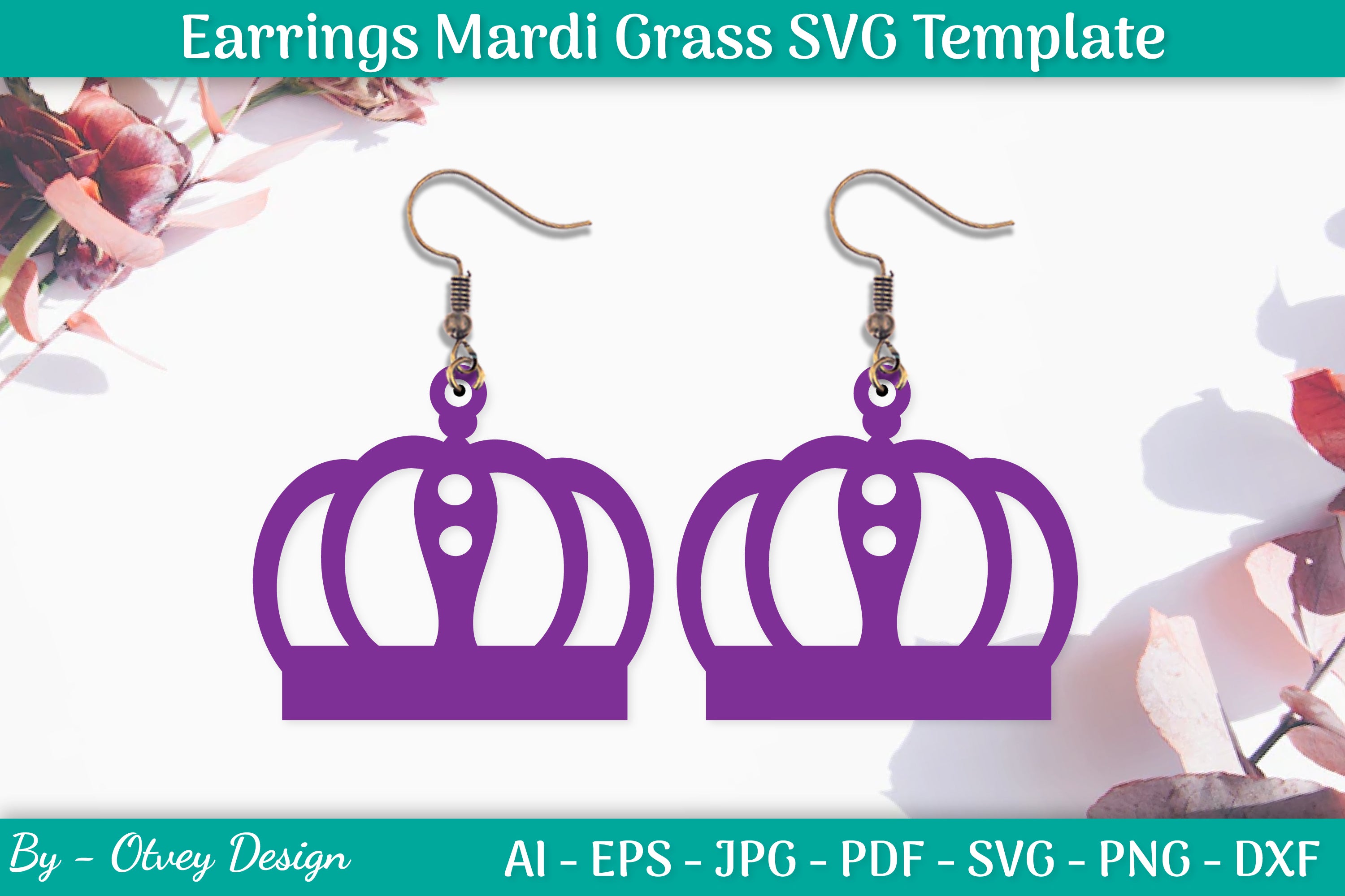 Mardi Gras Earrings SVG Bundle