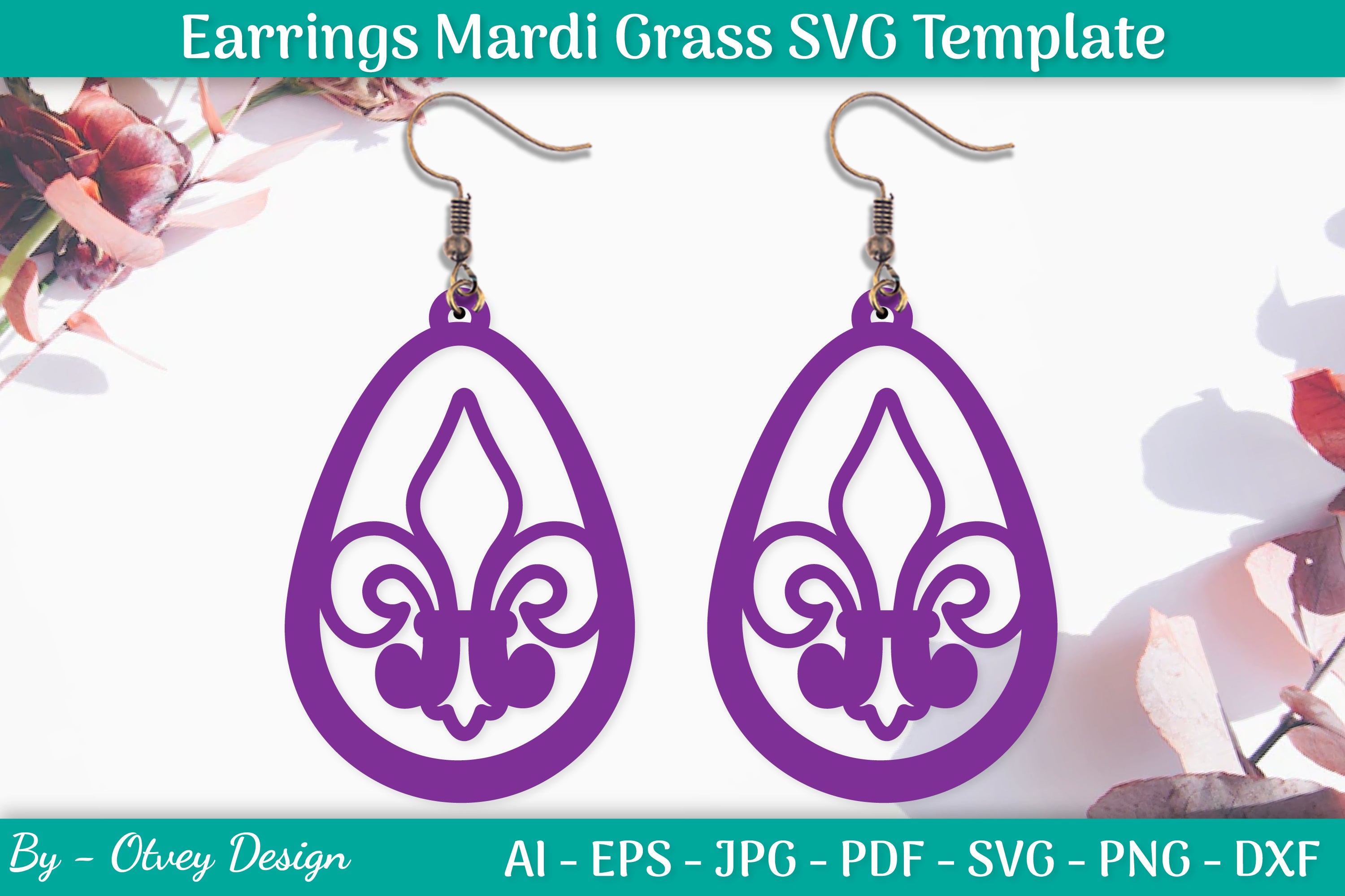 Mardi Gras Earrings SVG Bundle