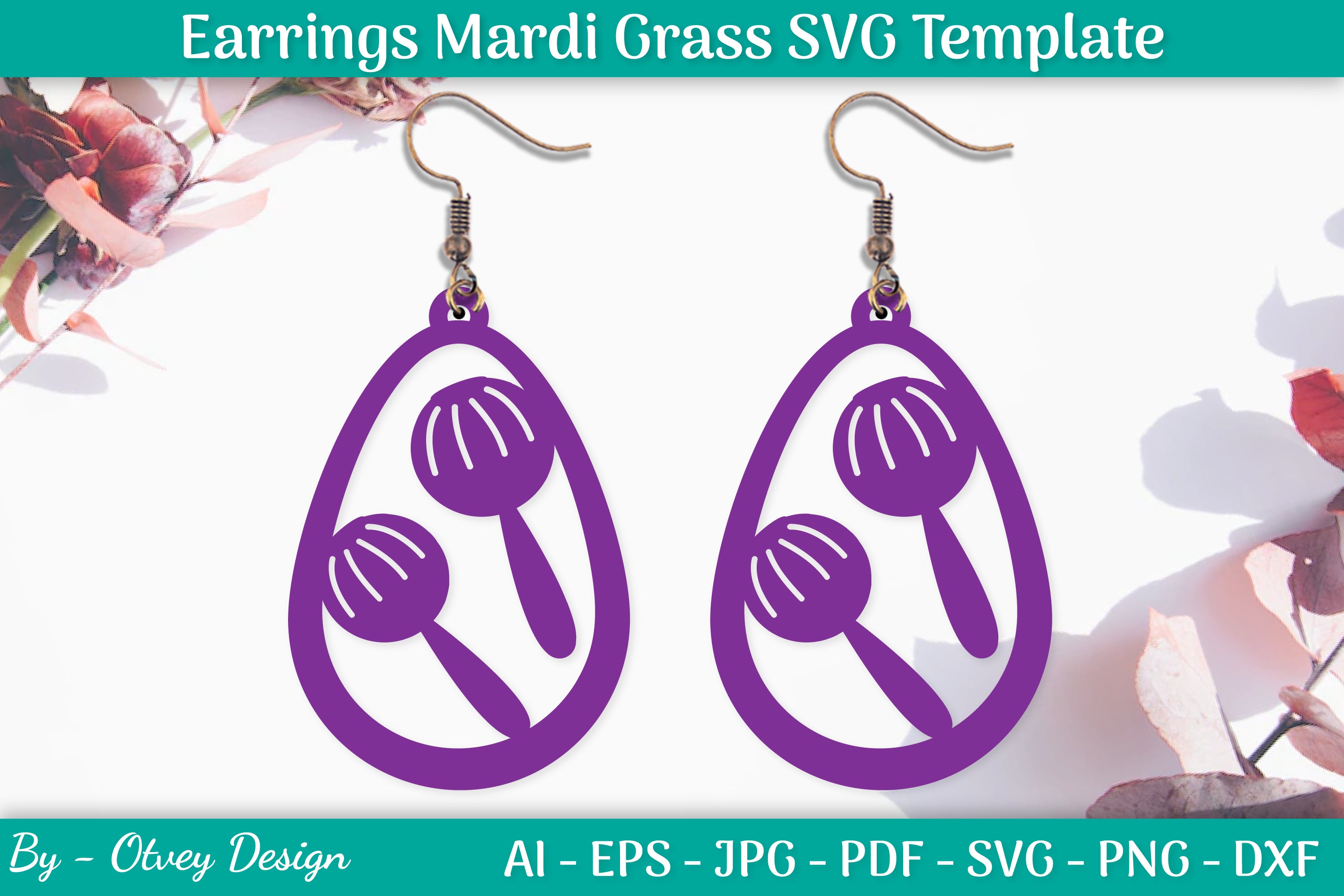 Mardi Gras Earrings SVG Bundle