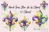 Mardi Gras Fleur De Lis Clipart Bundle
