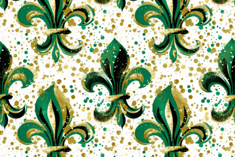Mardi Gras Green Seamless Digital Paper - CraftNest - Digital Crafting and Art