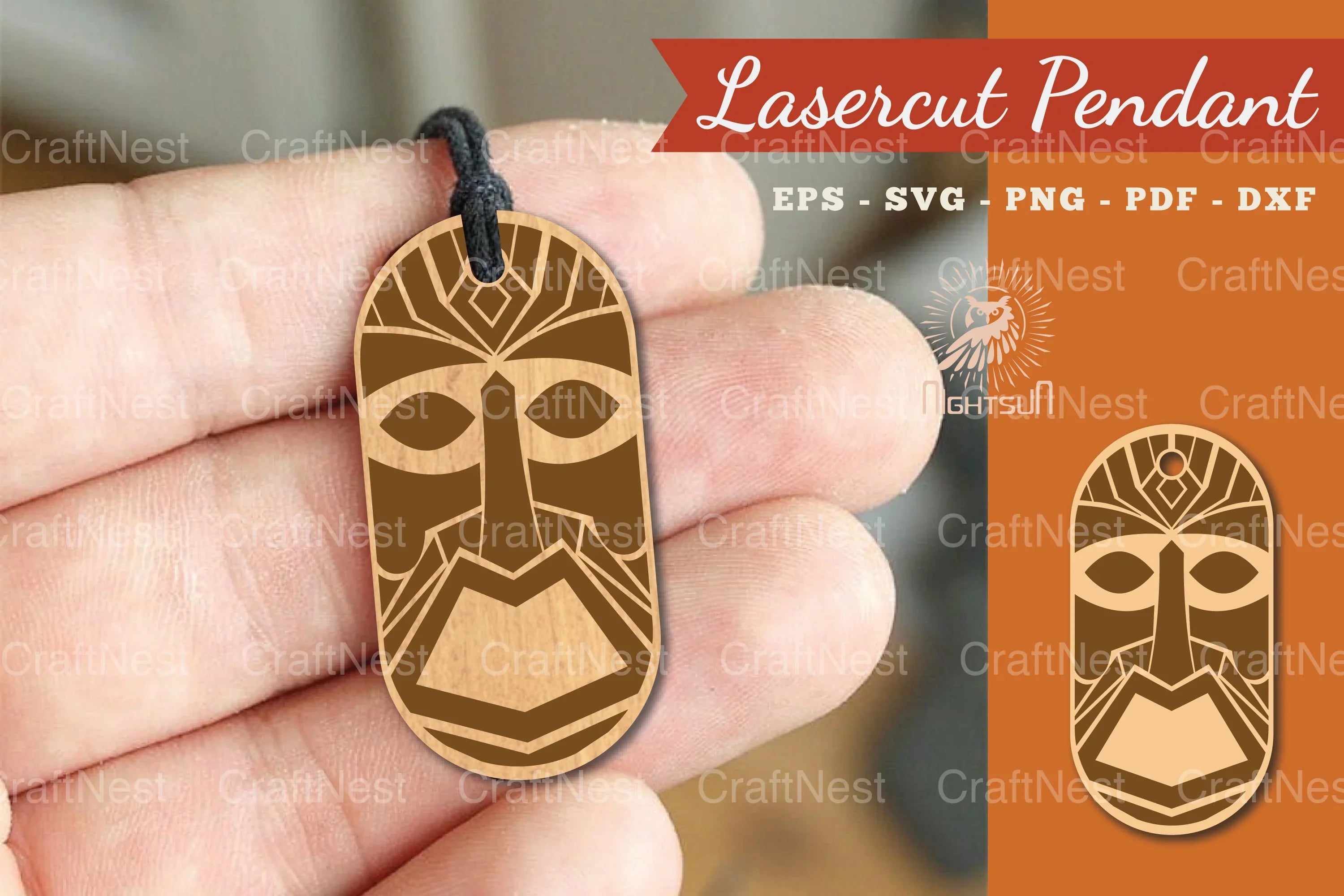 Mask Laser Cut Pendant Design Bundle - CraftNest - Digital Crafting and Art