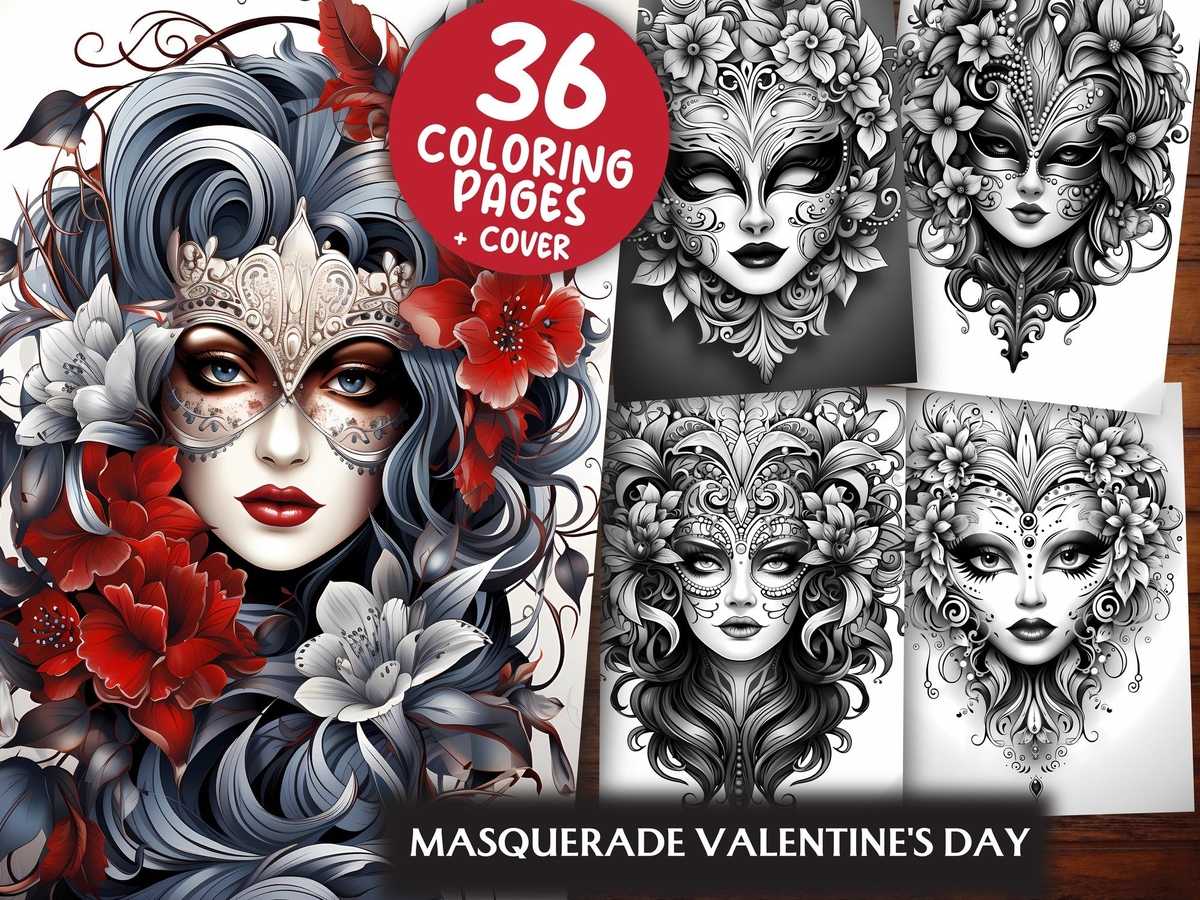 Masquerade Valentines Day Coloring Books - CraftNest