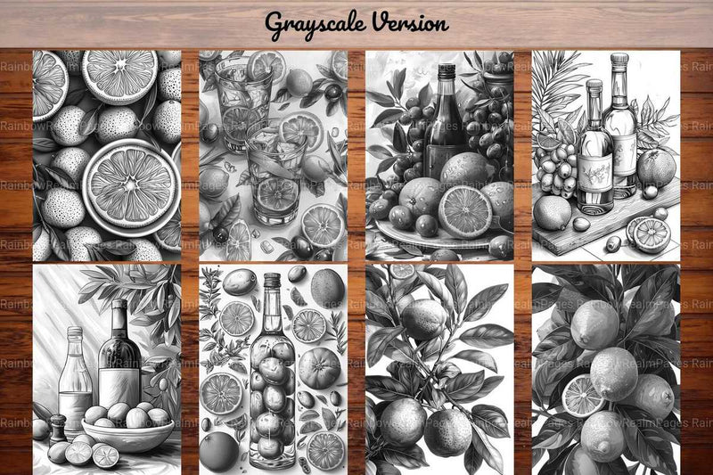 Mediterranean Citrus Coloring Books - CraftNest - Digital Crafting and Art