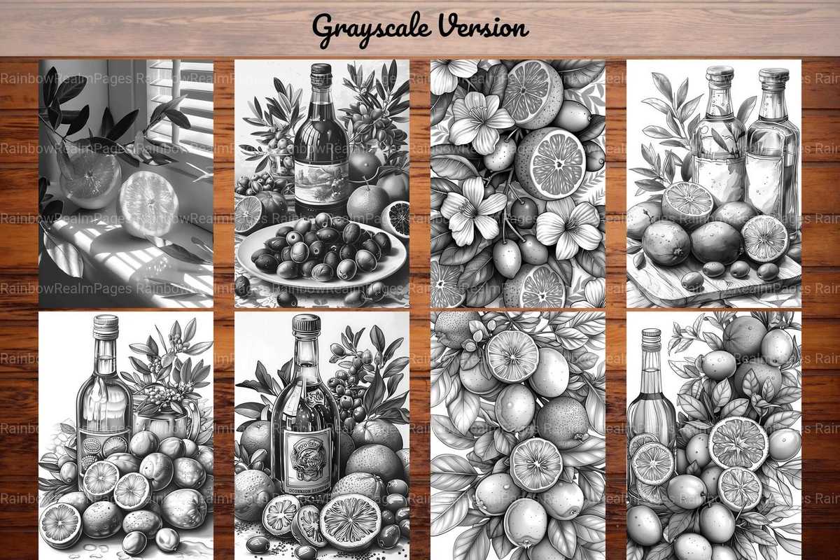 Mediterranean Citrus Coloring Books - CraftNest - Digital Crafting and Art