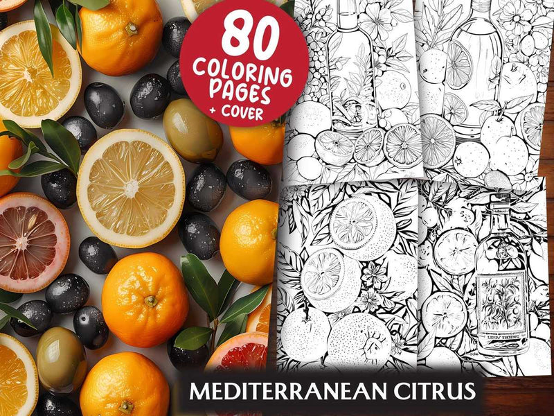 Mediterranean Citrus Coloring Books - CraftNest - Digital Crafting and Art