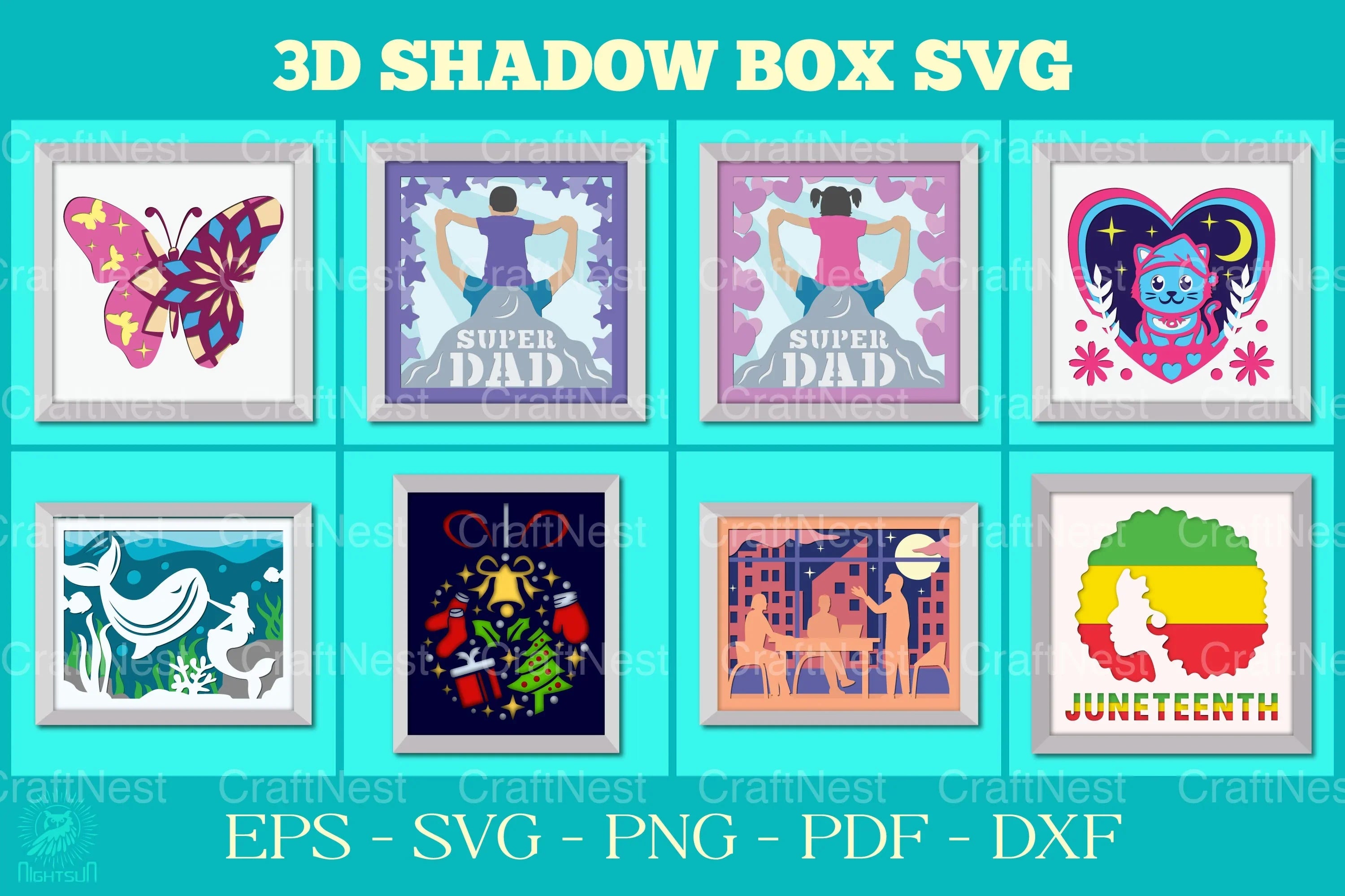 Mega 3D Shadow Box Bundle - Clipart Collection - CraftNest - Digital Crafting and Art