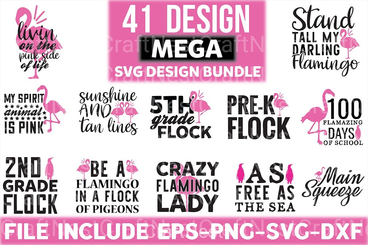 Flamingo Design Bundle - CraftNest - Digital Crafting and Art