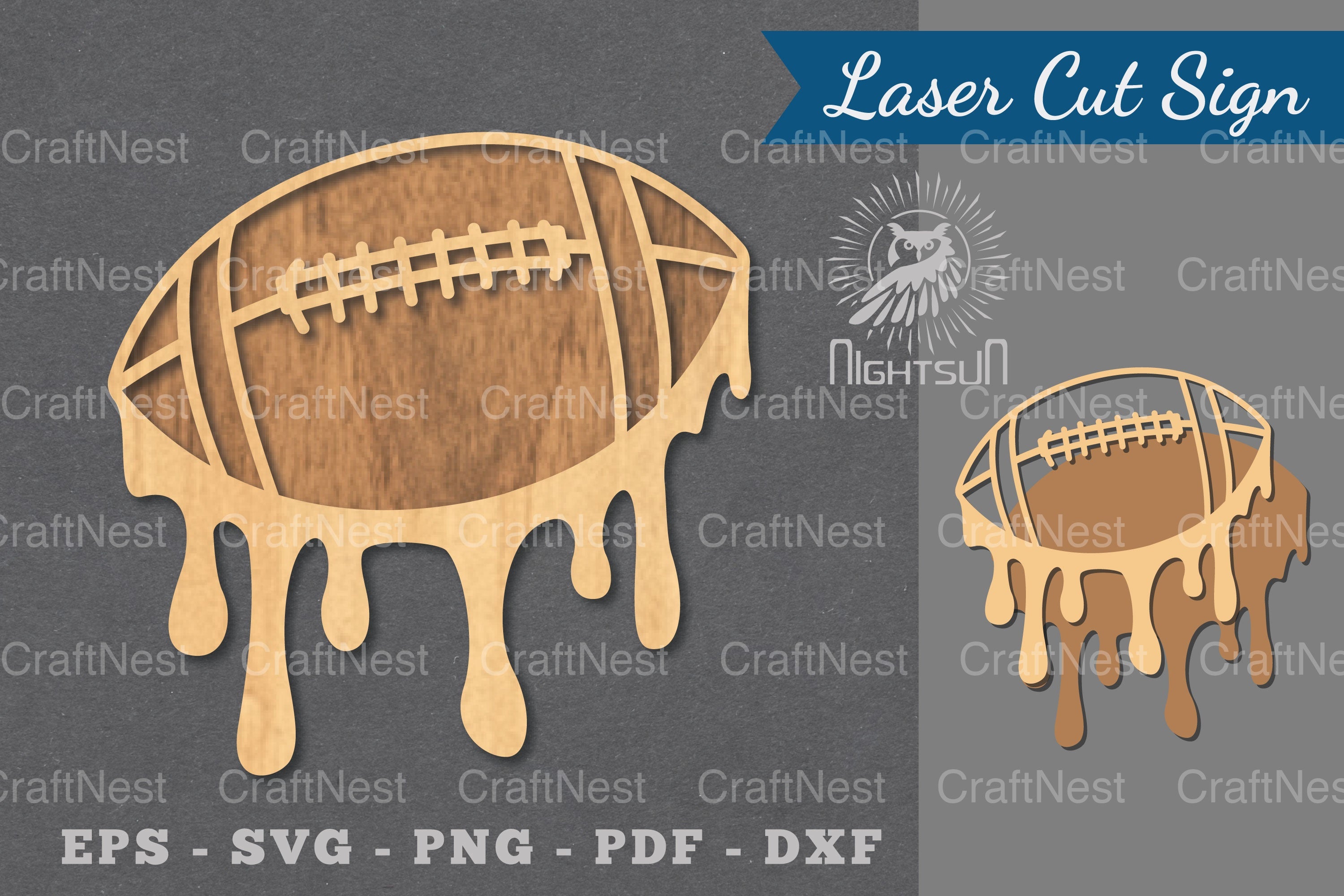 Melted American Football Laser Cut Decoration Clipart Bundle - CraftNest - Digital Crafting and Art