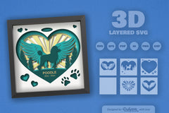 Memorial Poodle Dog Papercut SVG Bundle - CraftNest - Digital Crafting and Art