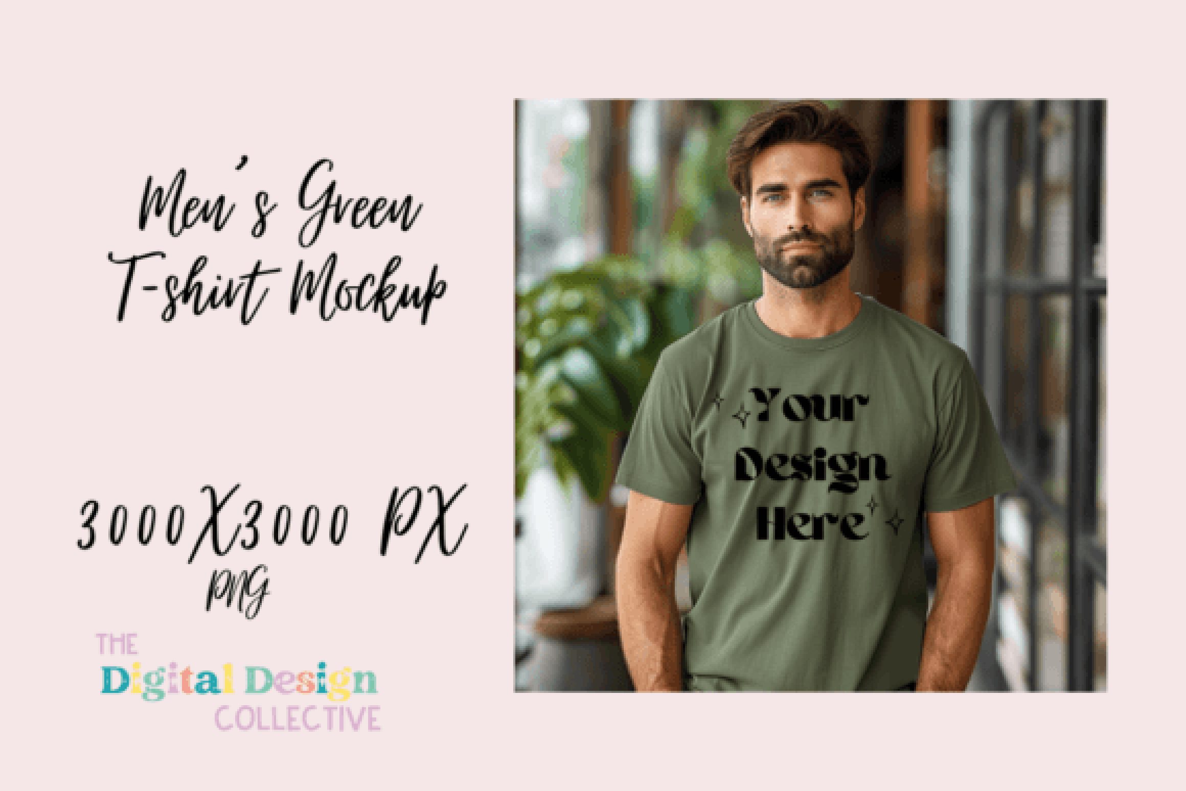 Dark Green Men's T-Shirt Mockup