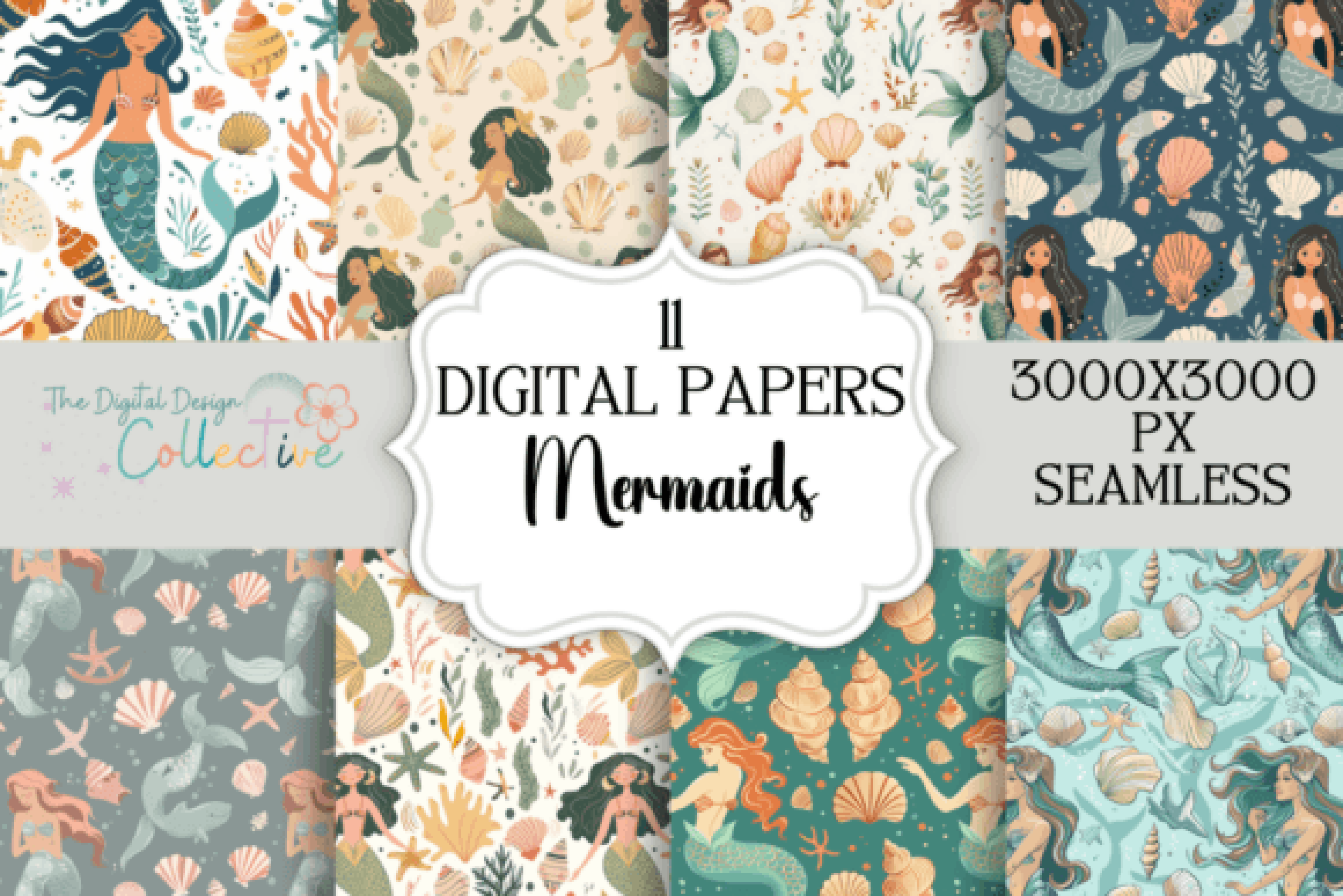 Mermaid Seamless Digital Paper