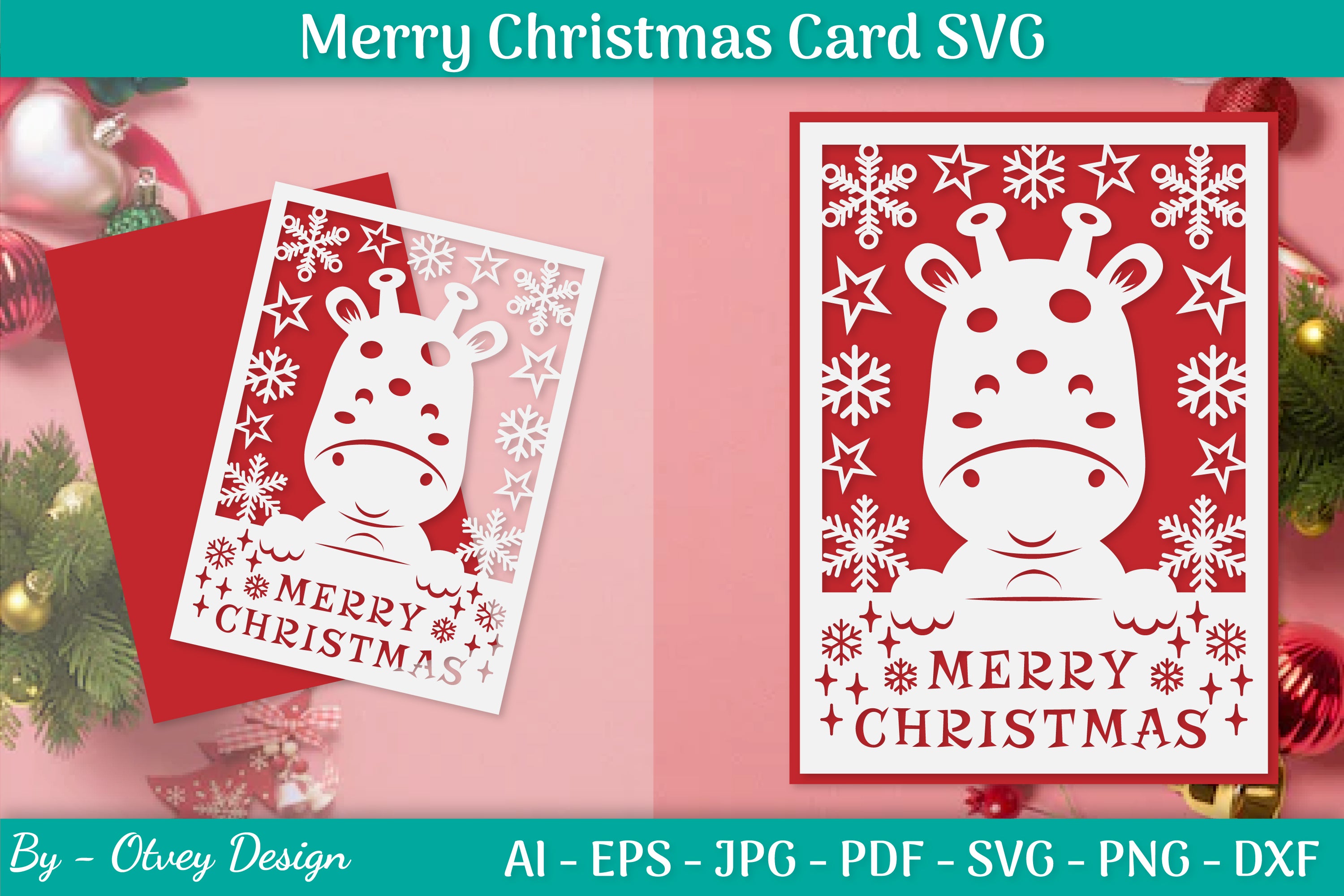 Merry Christmas Card Template SVG Bundle 1 - CraftNest - Digital Crafting and Art