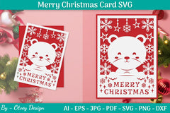 Merry Christmas Card Template SVG Bundle 6 - CraftNest - Digital Crafting and Art