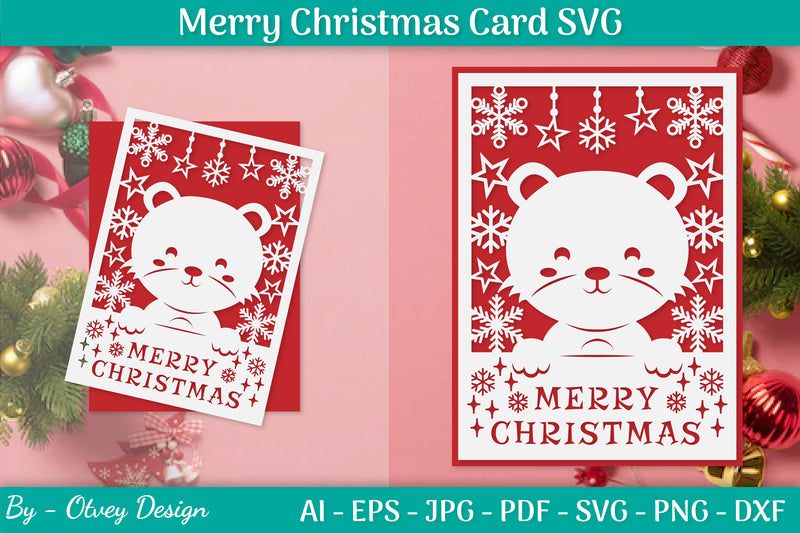 Merry Christmas Card Template SVG Bundle 6 - CraftNest - Digital Crafting and Art