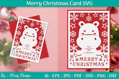 Merry Christmas Card Template SVG Bundle 7 - CraftNest - Digital Crafting and Art