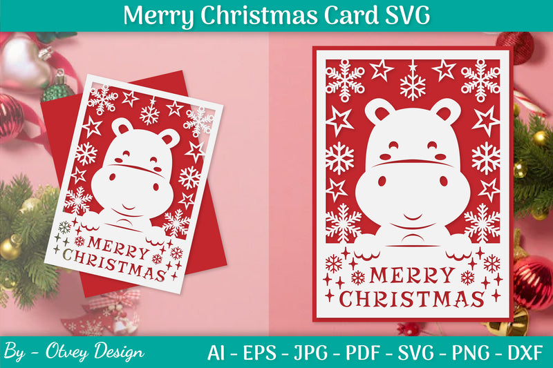 Merry Christmas Card Template SVG Bundle 7 - CraftNest - Digital Crafting and Art