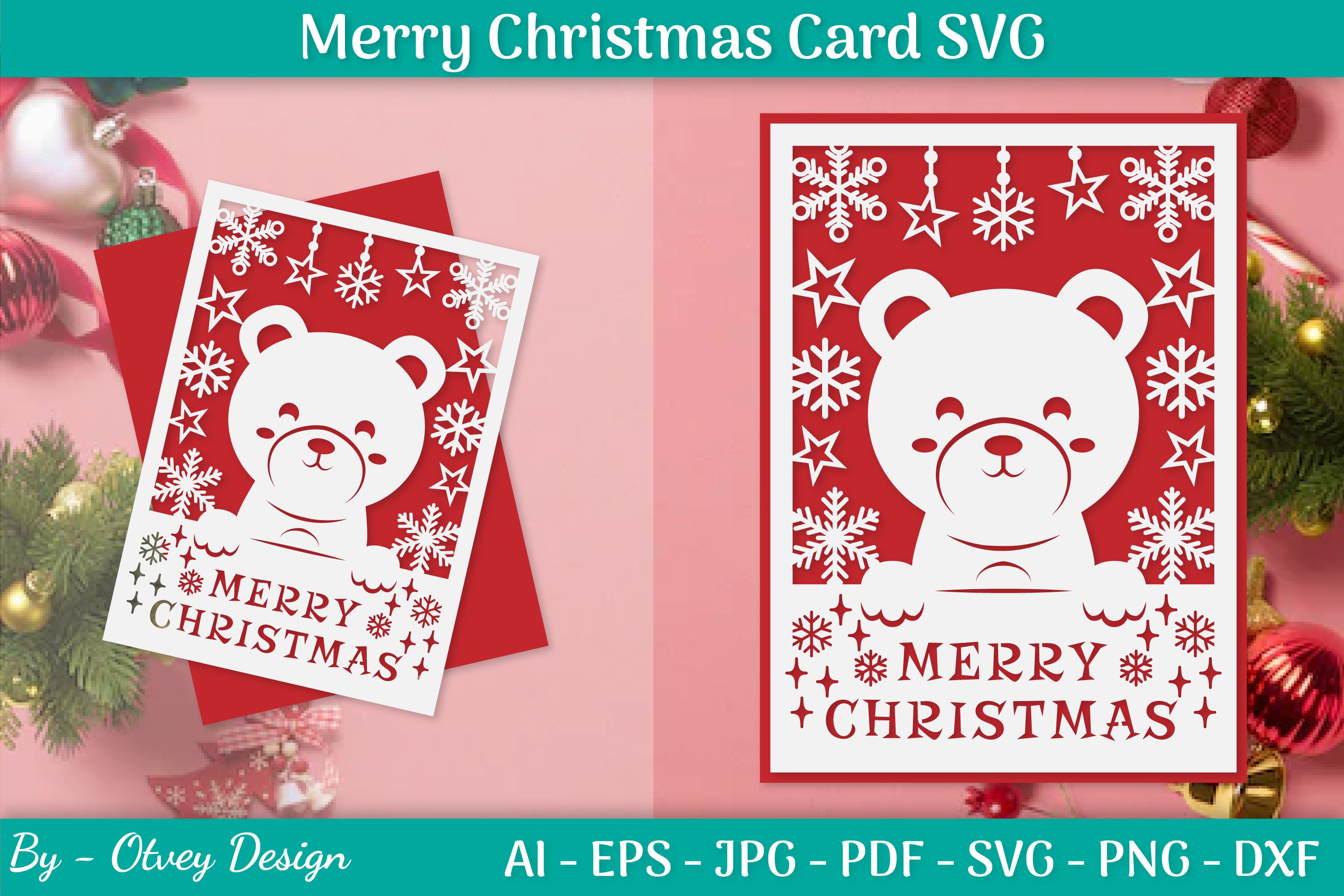Merry Christmas Card Template SVG Bundle 9 - CraftNest - Digital Crafting and Art