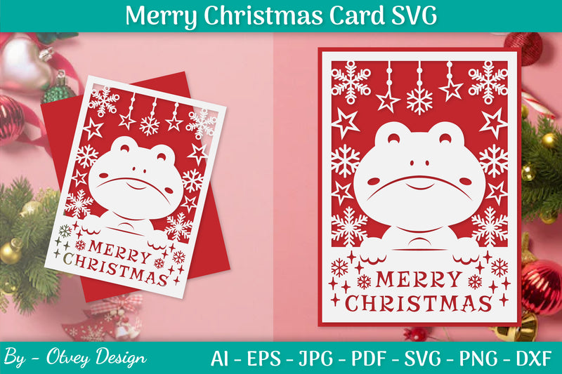 Merry Christmas Card Template SVG Bundle 10 - CraftNest - Digital Crafting and Art