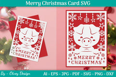 Merry Christmas Card Template SVG Bundle 11 - CraftNest - Digital Crafting and Art