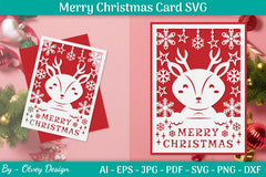 Merry Christmas Card Template SVG Bundle 12 - CraftNest - Digital Crafting and Art