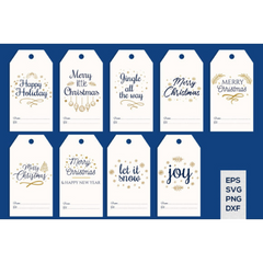 Merry Christmas Gift Tags SVG Bundle - CraftNest - Digital Crafting and Art